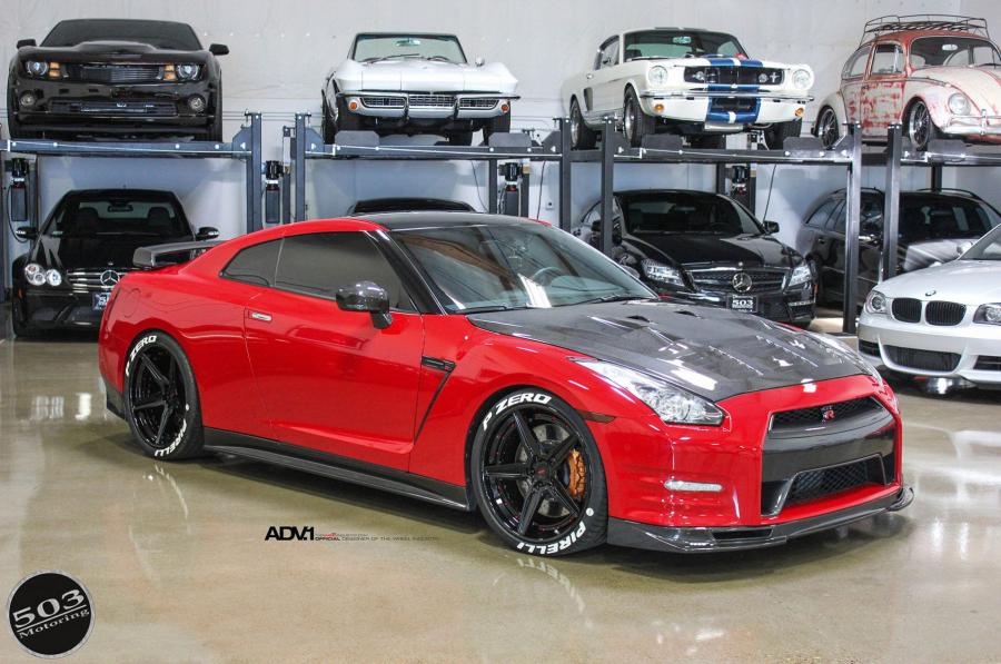 Nissan GT-R Red and Black by 503 Motoring on ADV.1 Wheels (ADV5 TRACK SPEC CS) '2016